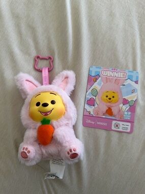 MINISO Disney Winnie the Pooh Pink Bunny Plush Charm